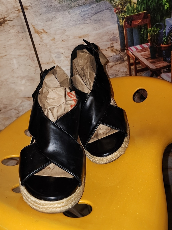 American Eagle By Payless Shoes - American Eagle Women's Black Espadrille Wedge Sandals